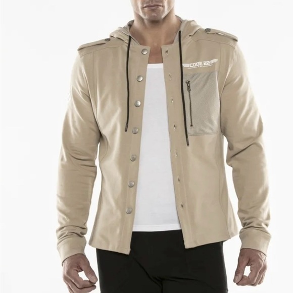 Code 22 Cargo Over Shirt Jacket‎ Beige Mens Size S - Picture 1 of 9